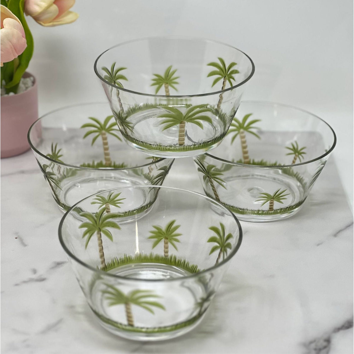 Palm Tree Acrylic Serving Bowls