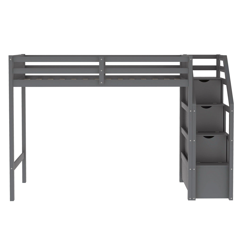 Loft Bed With Staircase And Storage