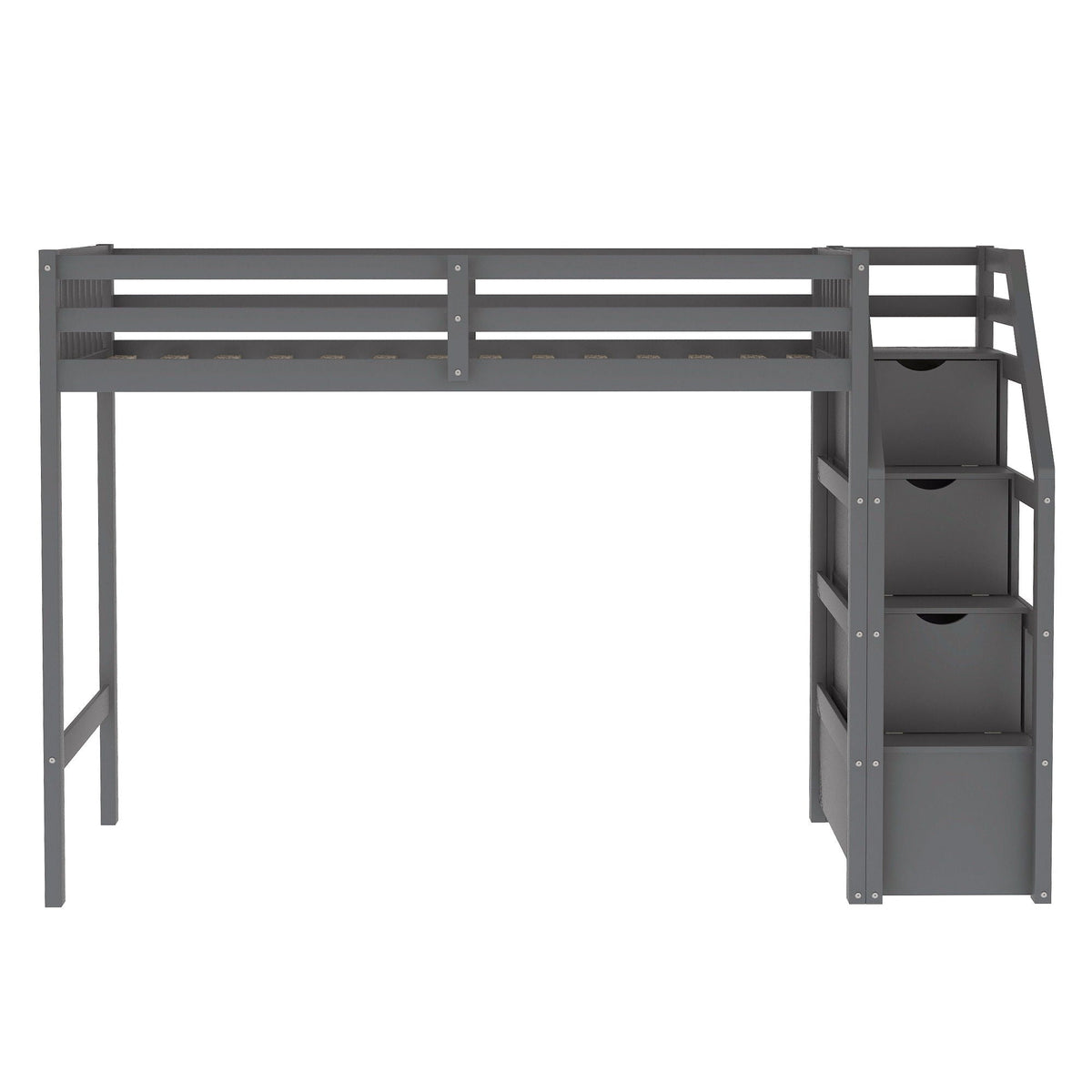 Loft Bed With Staircase And Storage