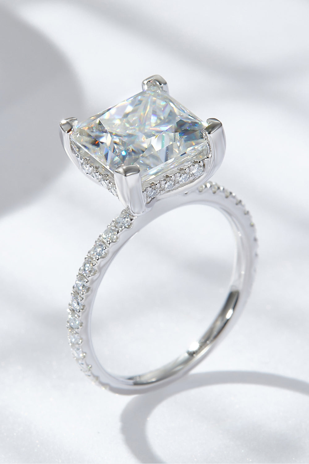 5.52 Carat Radiant-Cut Sparkala™ Ring (Platinum Over Pure Sterling Silver)