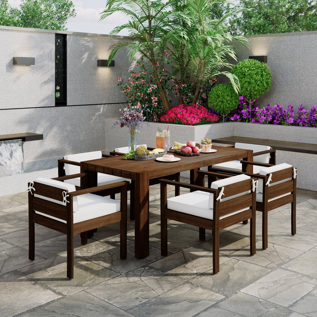 TREXM 7-Piece Patio Dining Table Set for 6