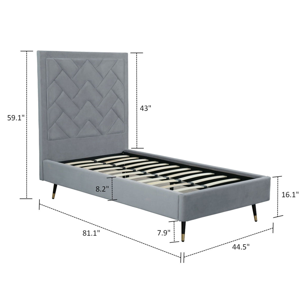 Crosby - Bed With Upholstered Headboard And Slats