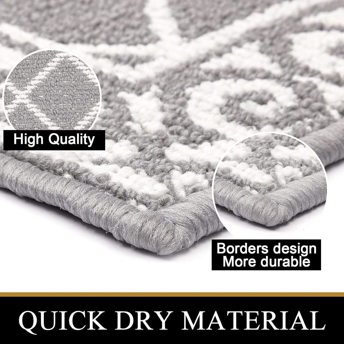Kitchen Rug Sets 2 Piece with Runner Non Slip Kitchen Rugs and Mats Washable Kitchen Mats Set for Floor Kitchen Carpet Rug Runner for Hallway Entryway Kitchen Laundry