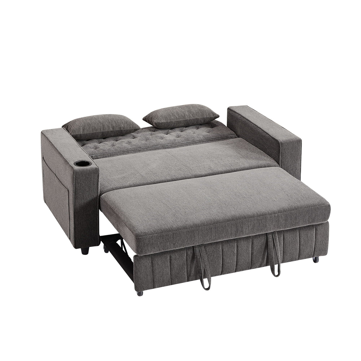 Pull-Out Sofa Bed Convertible Couch With Adjustable Backrest For Living Room