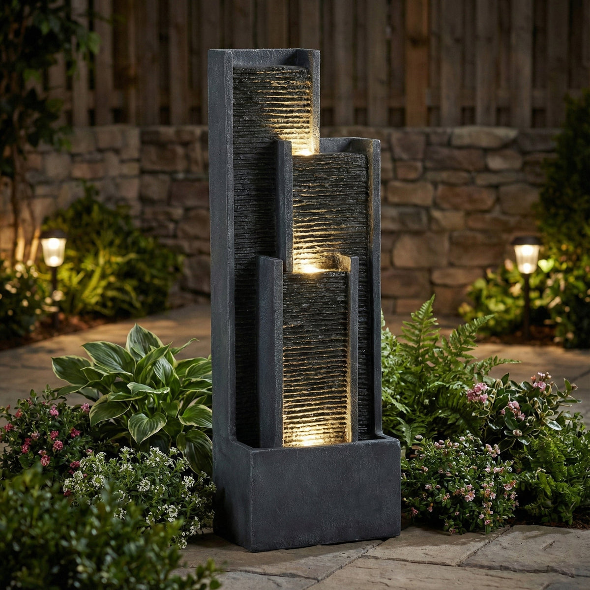 40 Inch Modern Outdoor Water Fountain