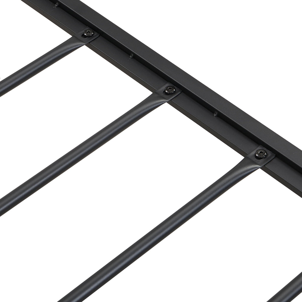Modern Bed Frame With LED Lights, Upholstered Headboard, USB Charging