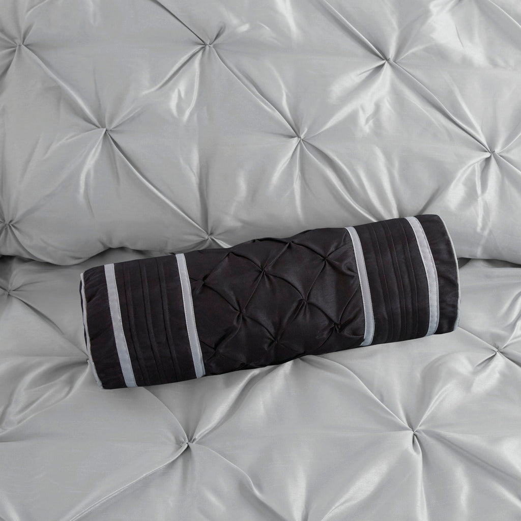 7 Piece Tufted Comforter Set Grey California King