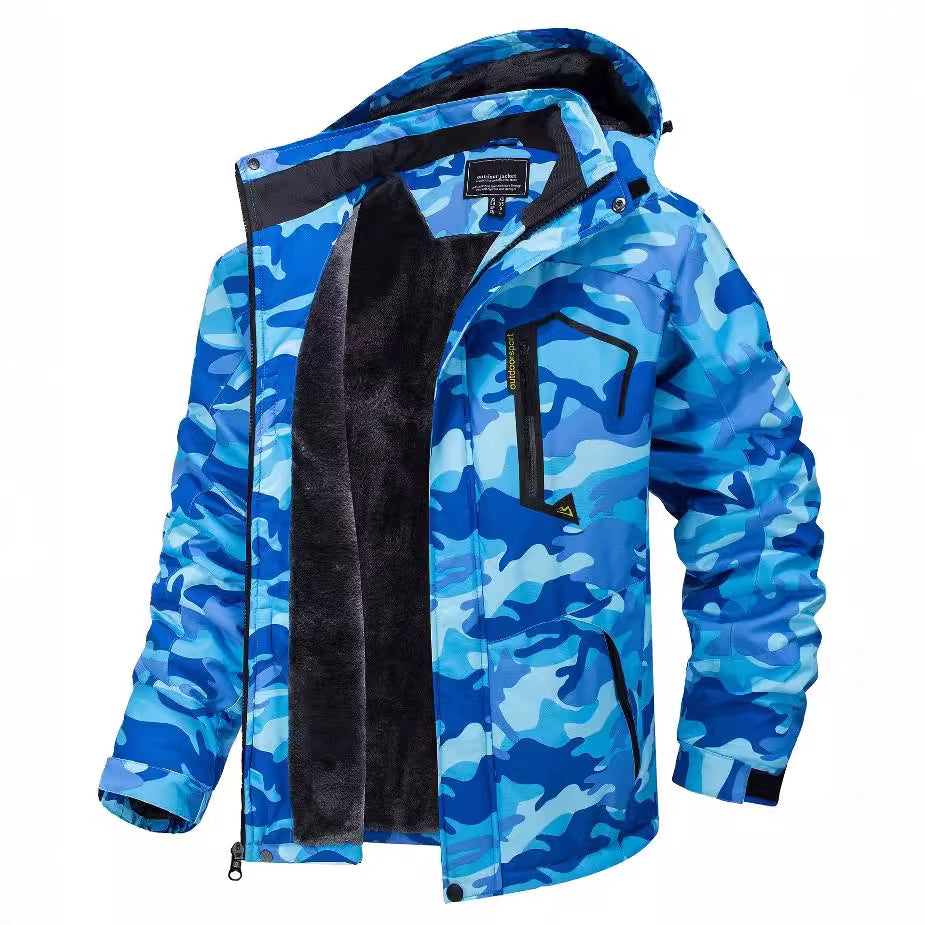 New Autumn And Winter Thickening Thermal And Windproof Waterproof Hooded Men's Jacket