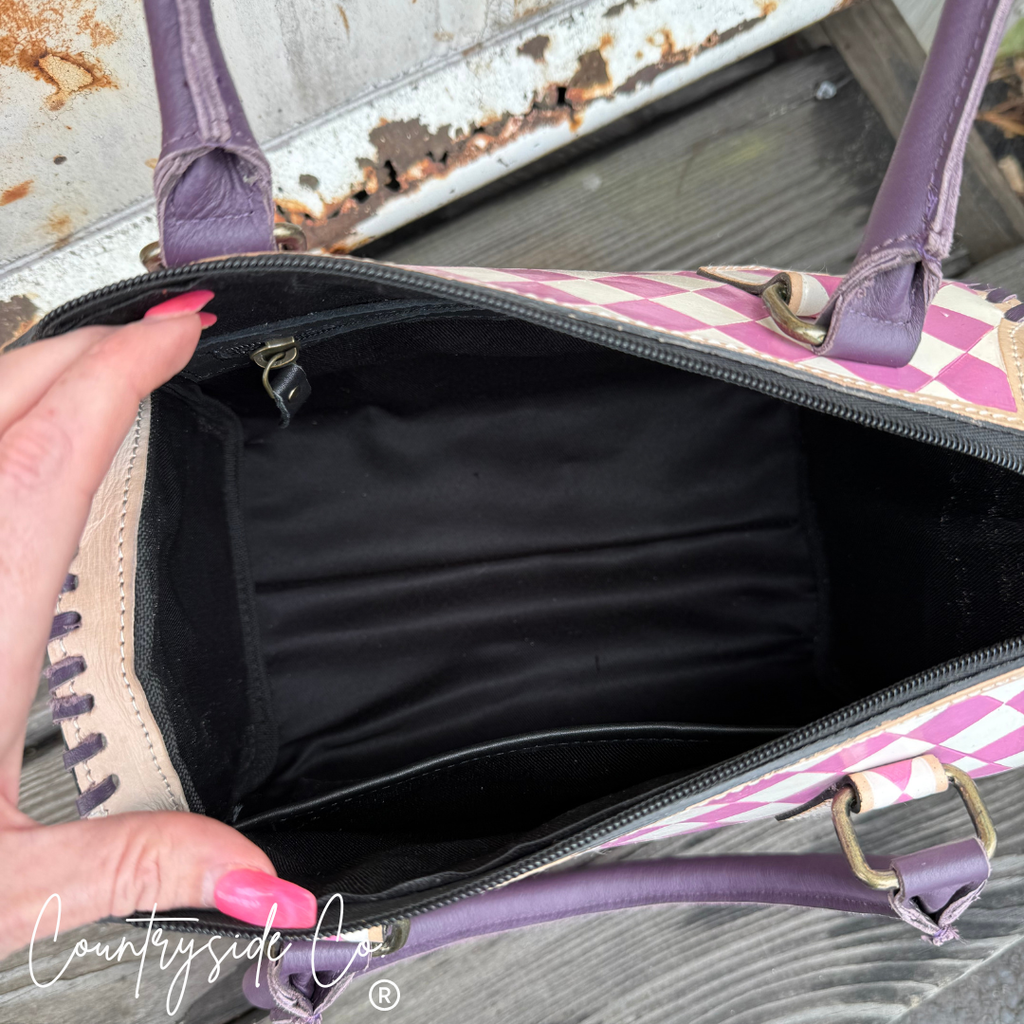 Lilac Checkered Speedy Bag