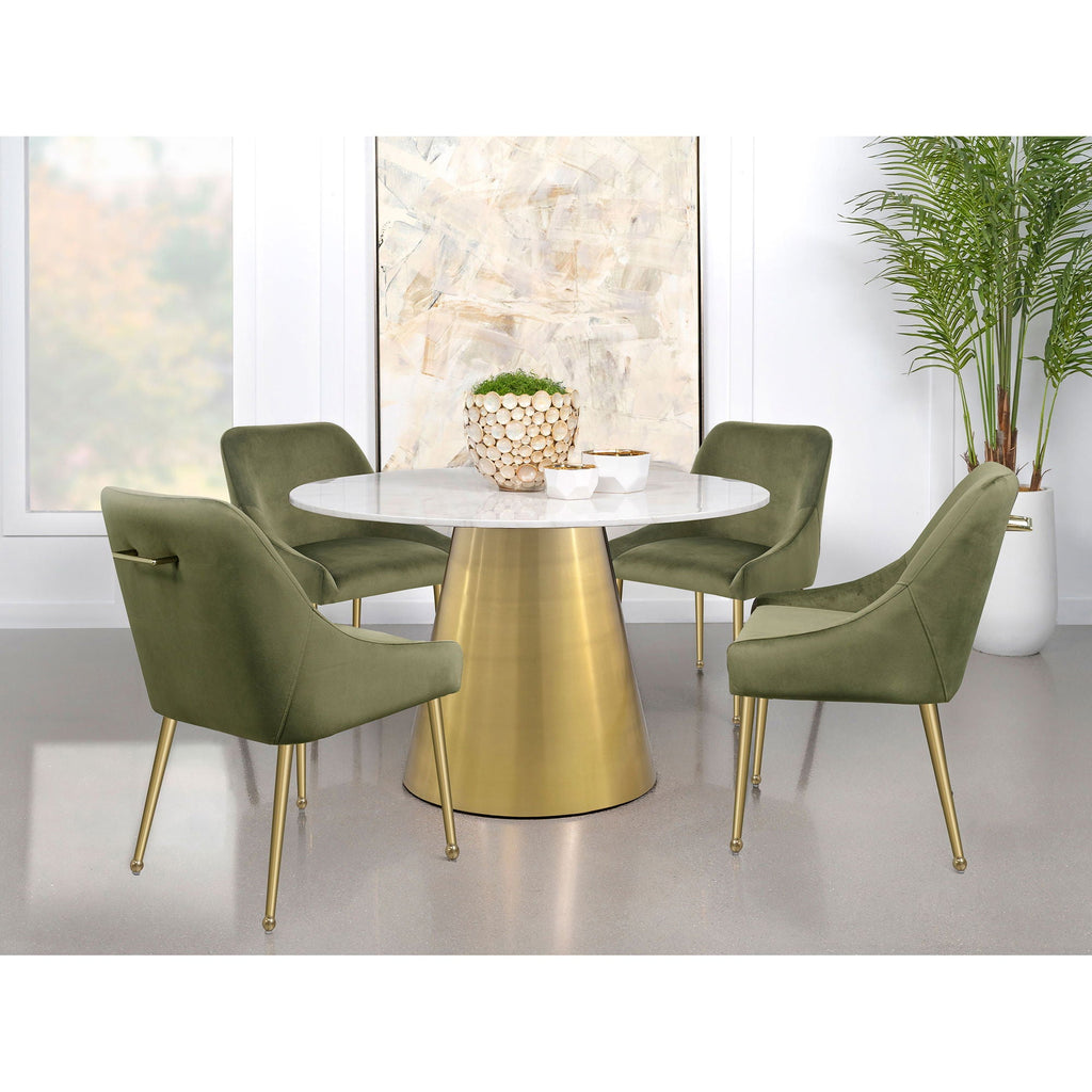 Earline - Round Dining Table - White Marble