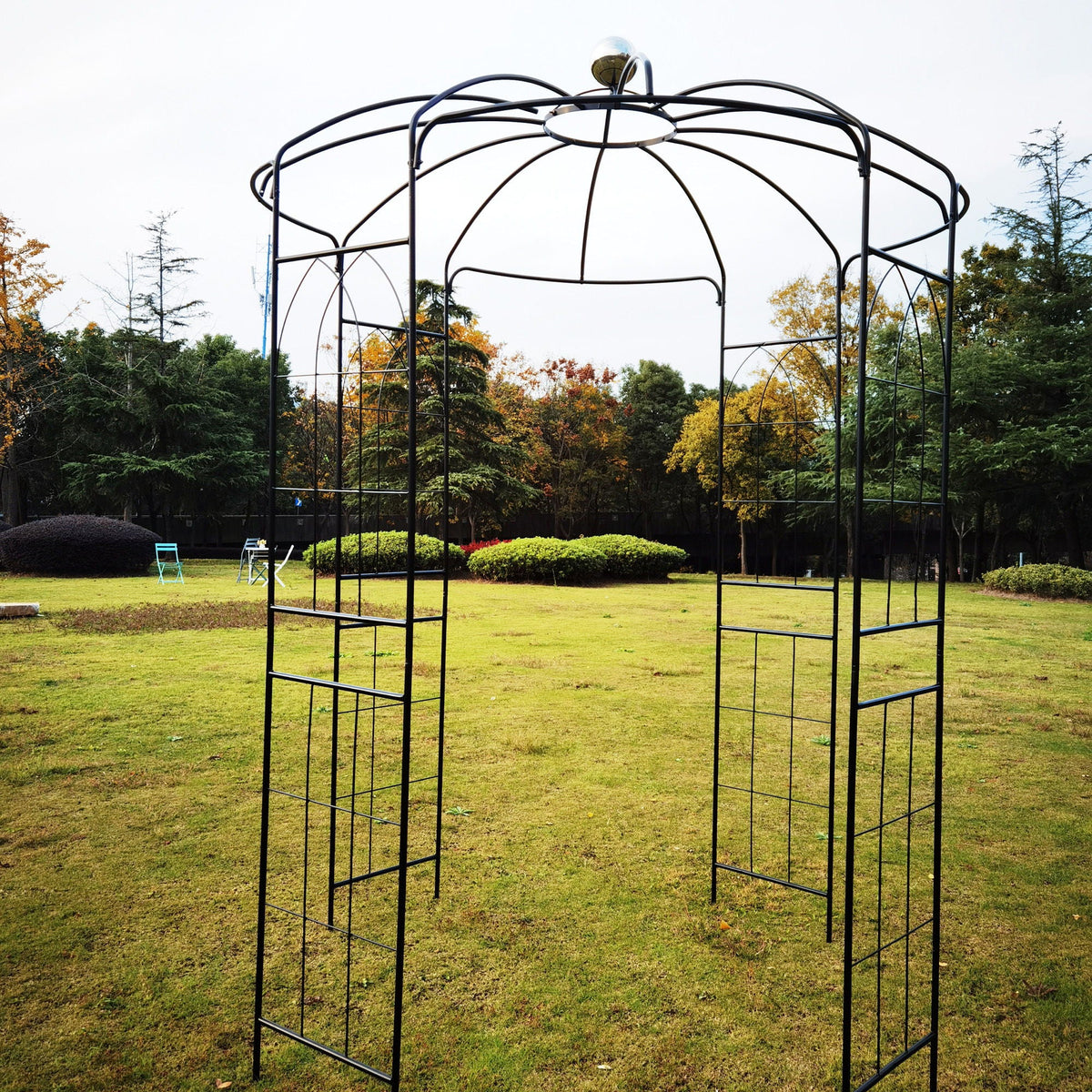 Metal Garden Arch Iron Garden Arbors Gazebo Dia High Birdcage Shape Pergola Pavilion For Wedding Ceremony