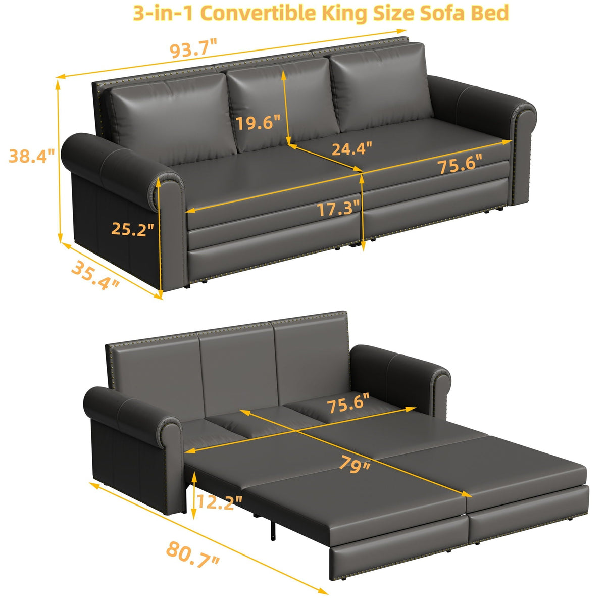 Chesterfield Sofa & Pull Out Bed