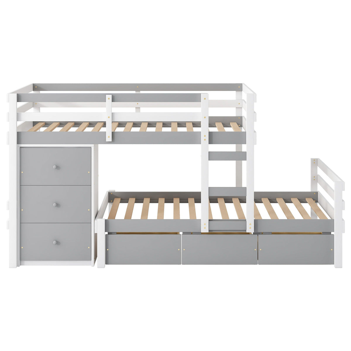 Loft Bunk Bed With Drawers And Ladder