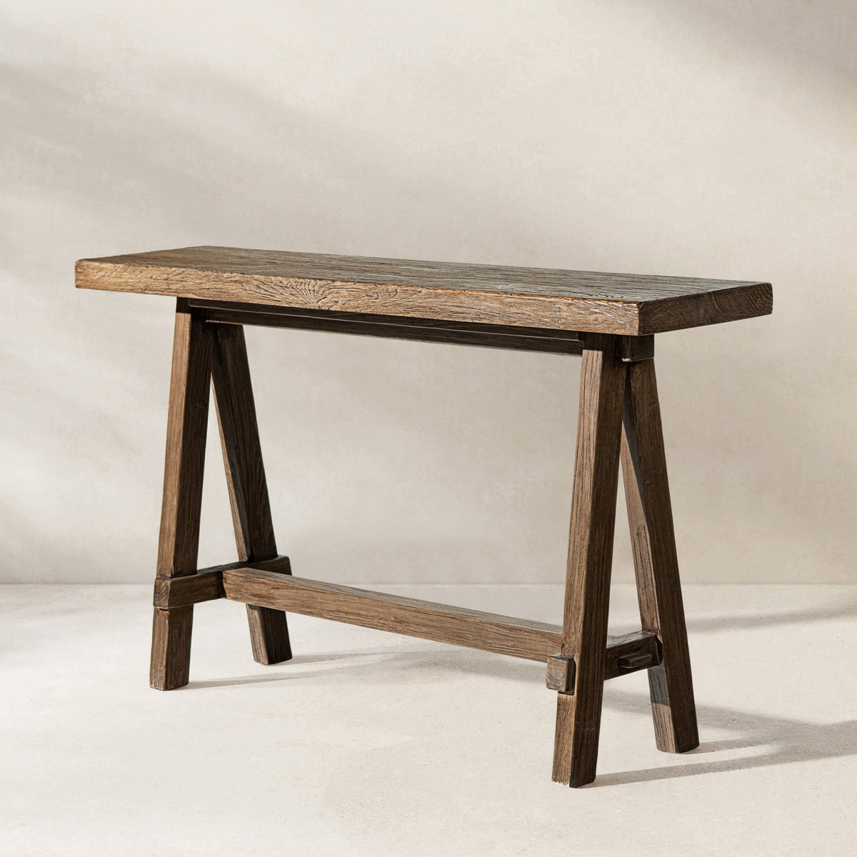 Hawthorne 60'' Solid Reclaimed Elm Trestle Console Table