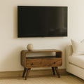 Mini Curved Media Unit - Chestnut