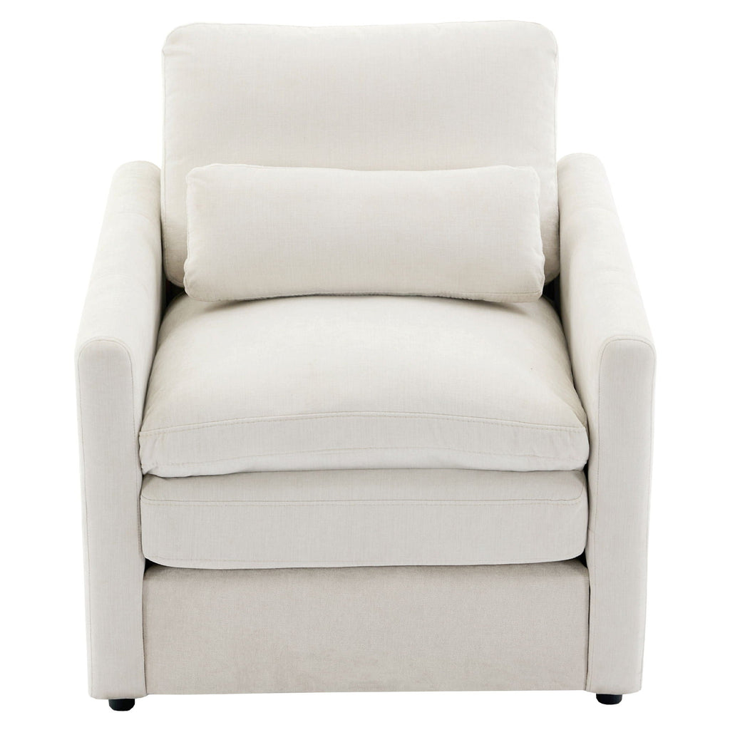 Cozy Upholstered Cushion Armchair For Living Room