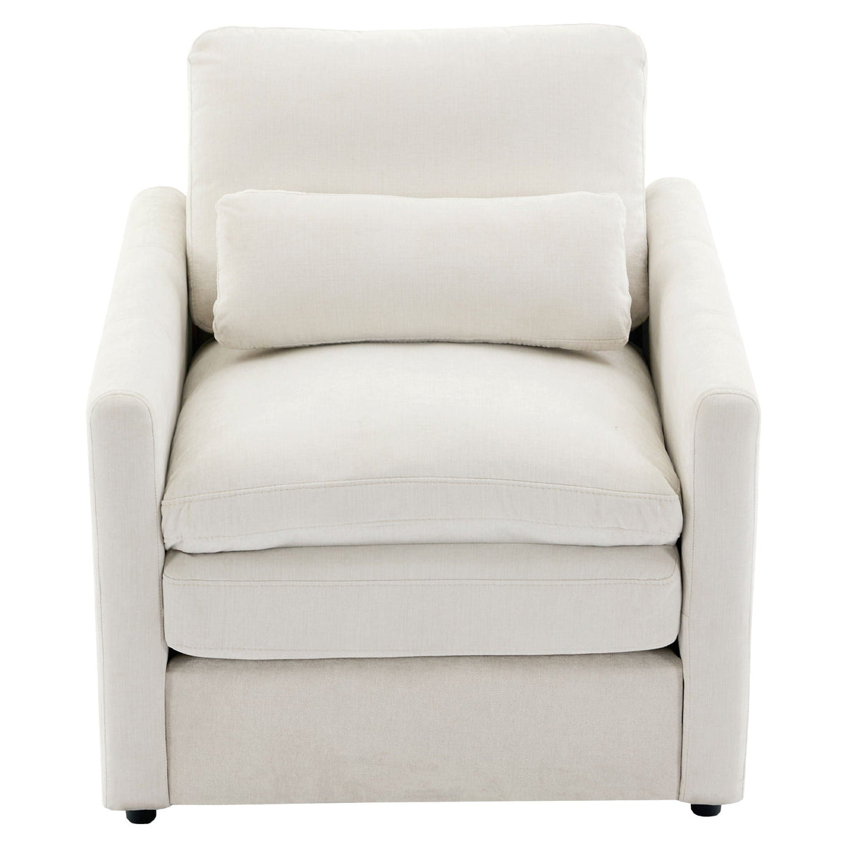 Cozy Upholstered Cushion Armchair For Living Room