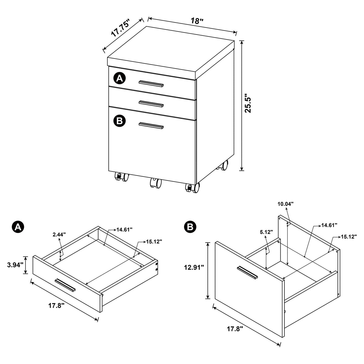 Ulloa - L Shape Desk With Mobile File Cabinet - Cappuccino