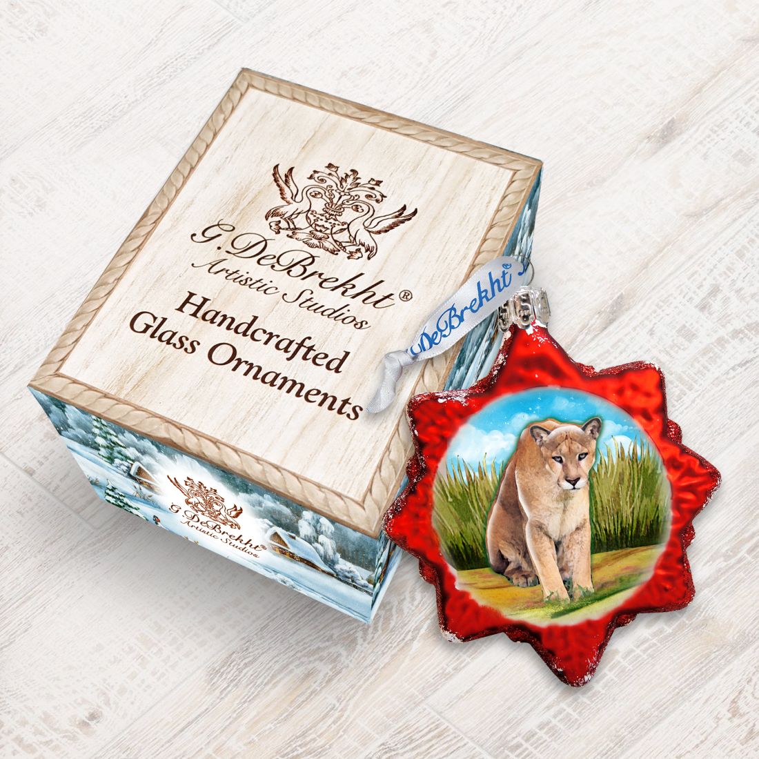 Lion Safari Mercury Glass Ornament by G. DeBrekht - Wildlife Holiday Decor - 771044