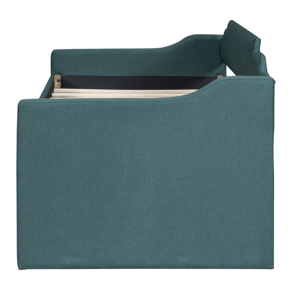 Upholstered Simple Design Daybed With Trundle And 3 Drawers