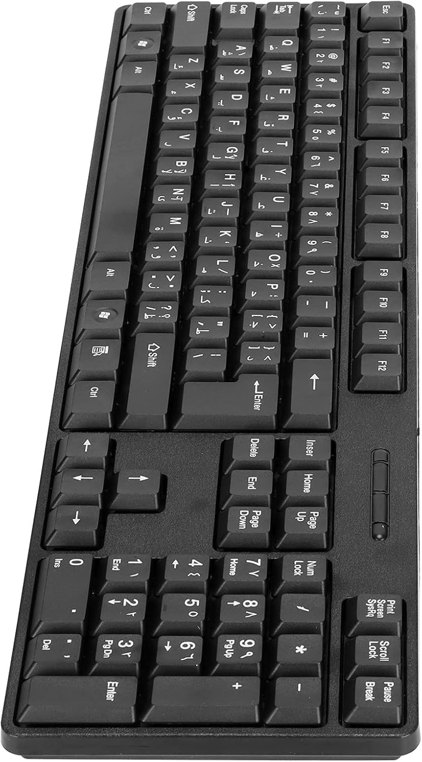 MC-689 USB Wired Arabic/English Keyboard, Ergonomic Mechanical for PC, Office, Home, Business, Laptops