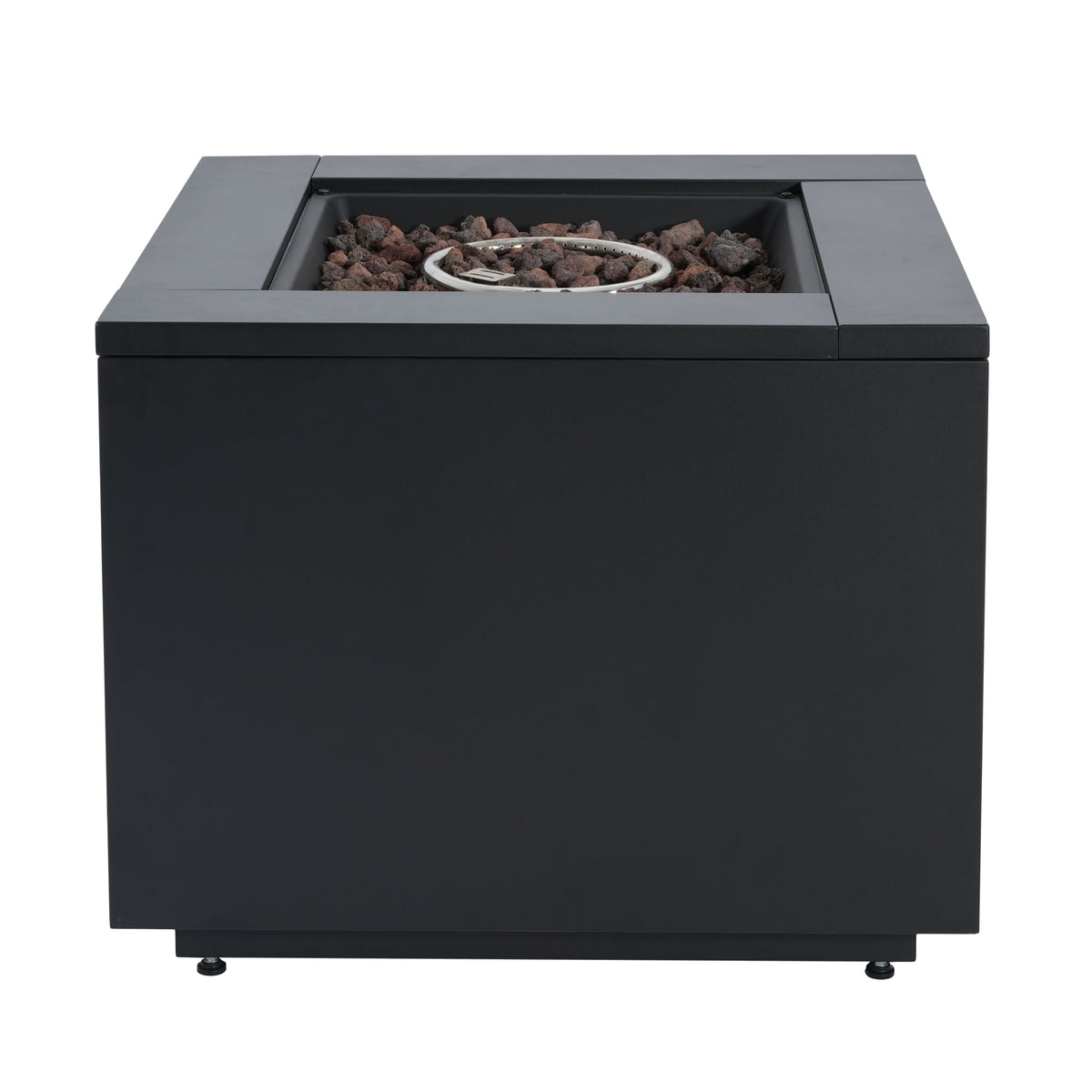 30inch Square  Steel Fire Pit Table, in Black,40000BTU