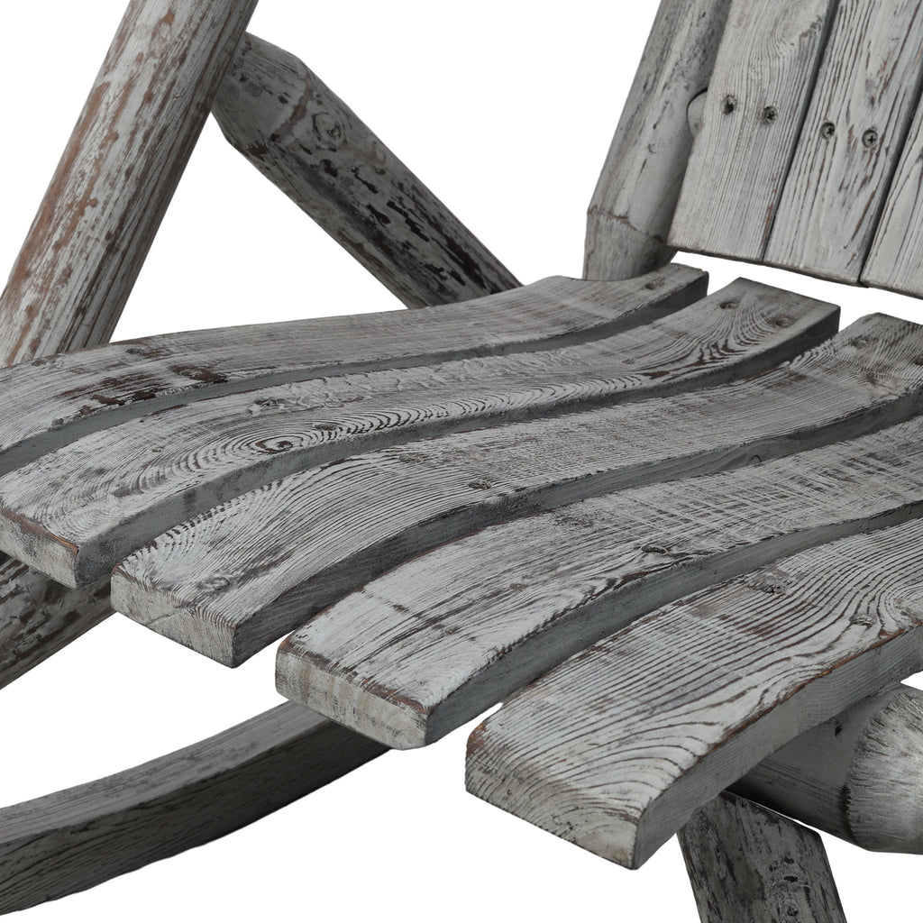 Durable Wooden Porch Rocker, Fir Log Rocking Chair