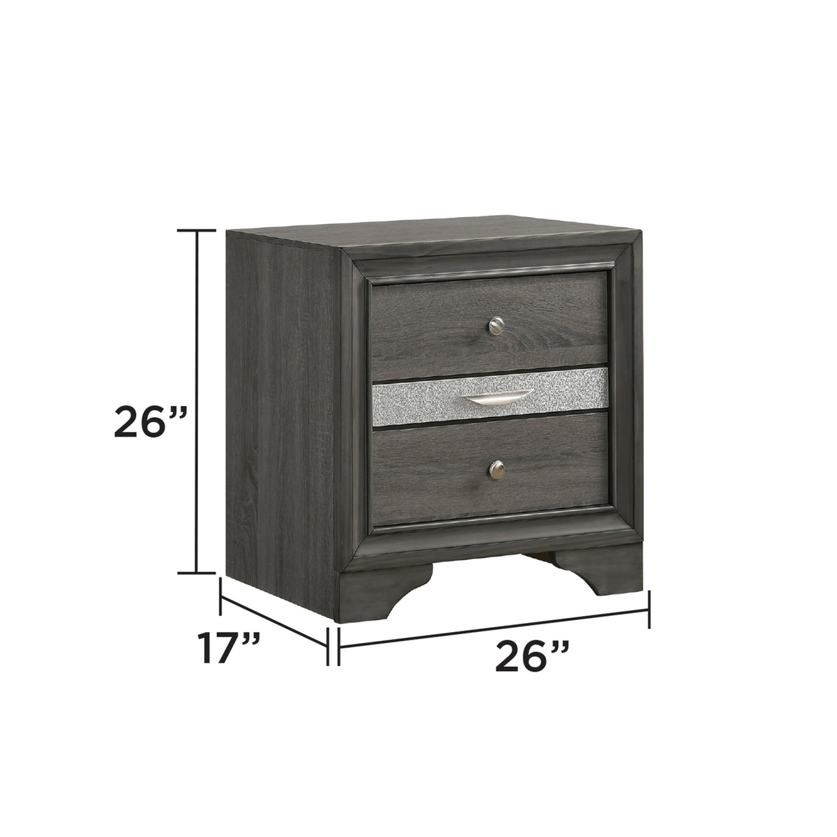 Traditional Queen 5 Piece Storage Bedroom Set in Gray Wood