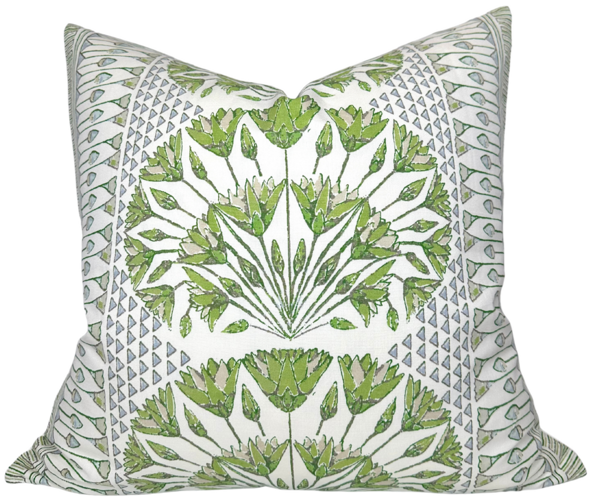 Cairo Pillow Cover in Green, Thibaut Pillows