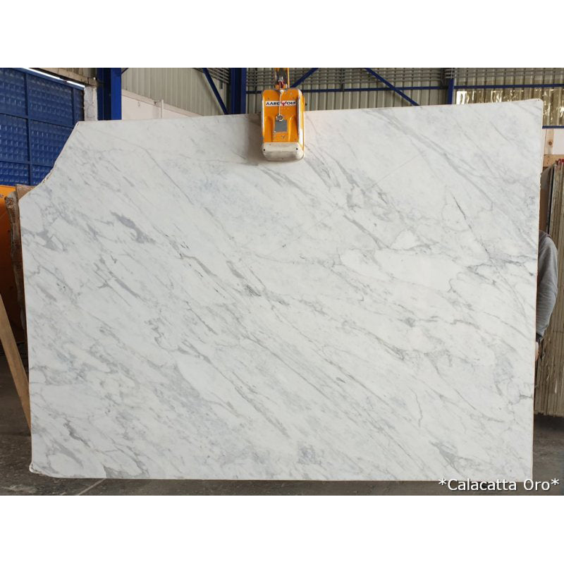 Calacatta Oro White Bookmatching Marble Slabs Polished - Livfloors Collection