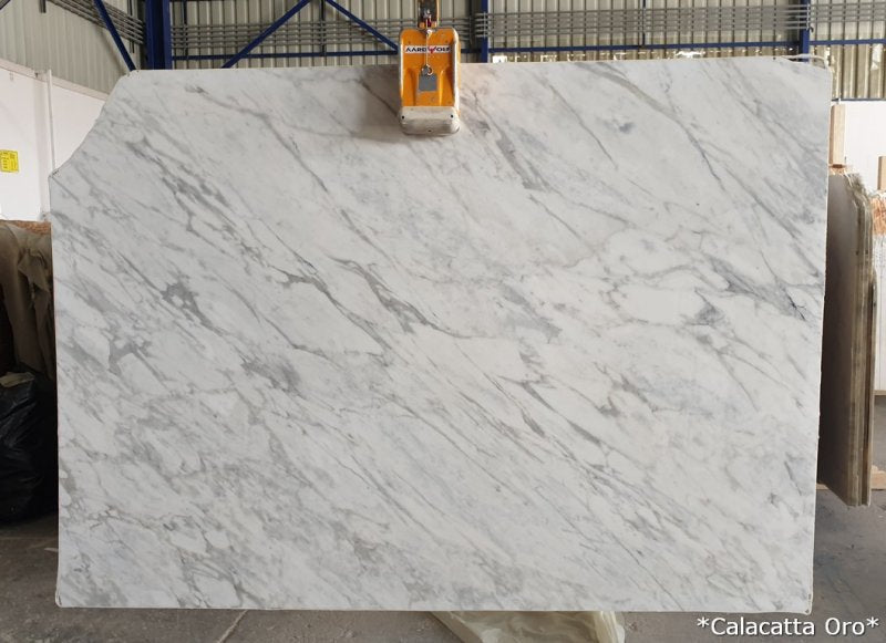 Calacatta Oro White Bookmatching Marble Slabs Polished - Livfloors Collection