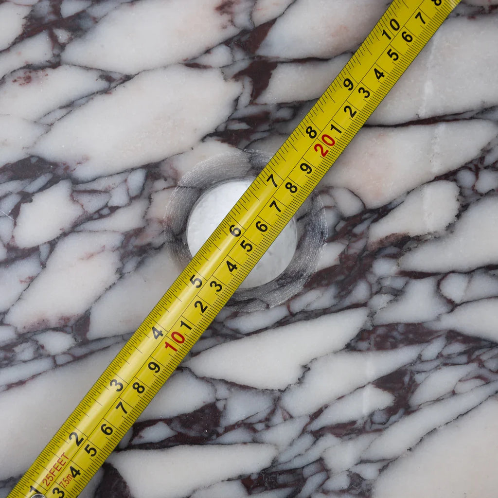 Calacatta Viola Marble Wall-Mount Square Fluted Bathroom Sink (W)16" (L)16" (H)6"