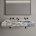 Calacatta Viola Marble Double Bathroom Sink Polished (W)19" (L)53" (H)6"
