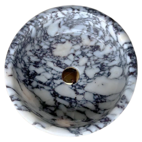 Calacatta Viola Marble Fluted Above-vanity Bathroom Sink Polished