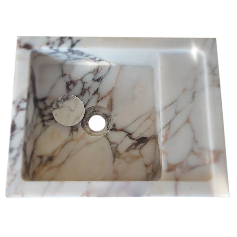 Calacatta Viola Marble Wall-mount Bathroom Sink (W)14" (W)18" (H)5"
