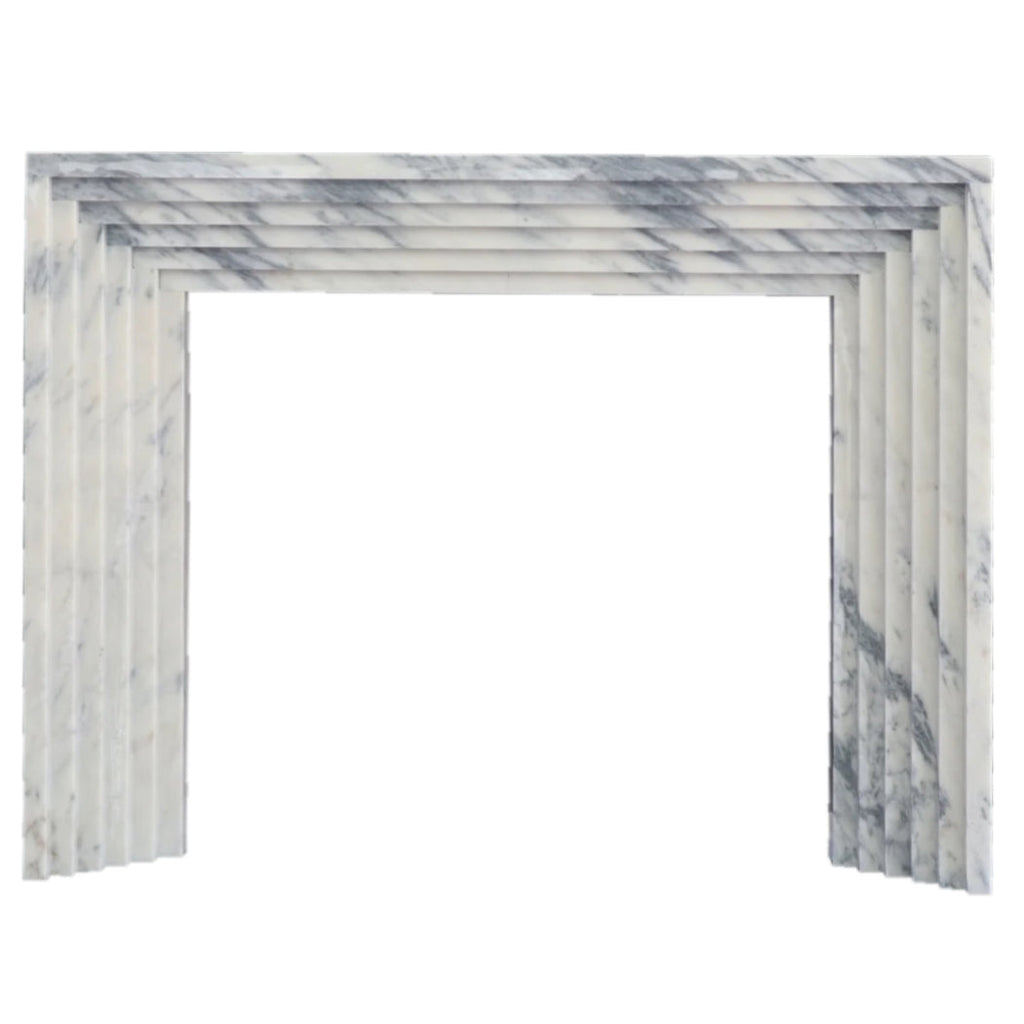 Calacatta Viola Marble Art Deco Fireplace Mantel Polished (L)60" (H)47" (D)8"