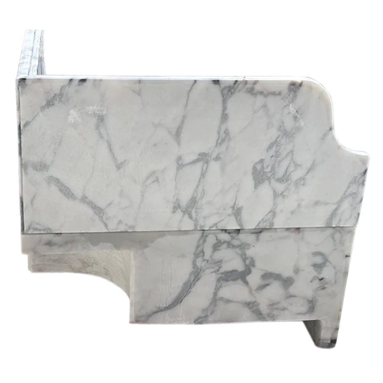 Calacatta Viola Marble Wall-mount Bathroom Corner Sink Fluted with 8" Backsplash