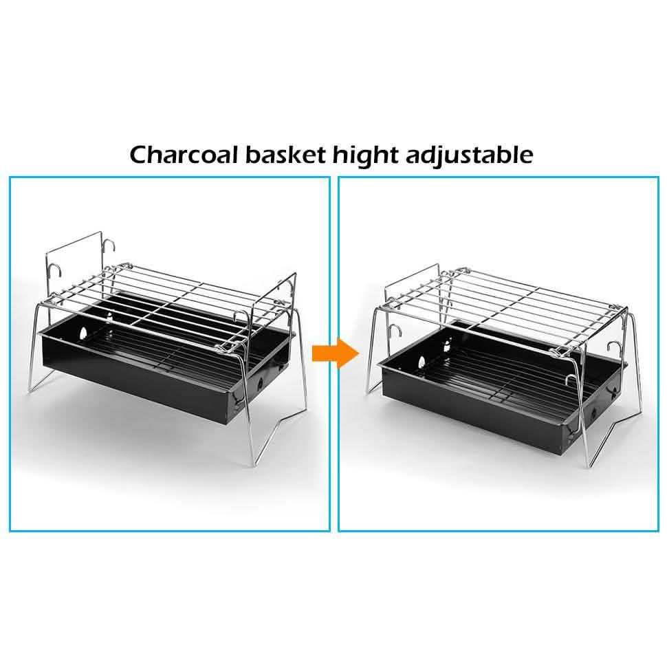 Camping Grill Barbecue Tool Folding & Lightweight Steel Mesh Portable