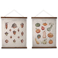 Squash and Acorn Botanical Print Wall Hanger