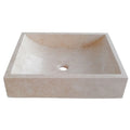 Cappuccino Beige Marble Rectangular Above Vanity Bathroom Sink (W)18" (L)21.5" (H)5"