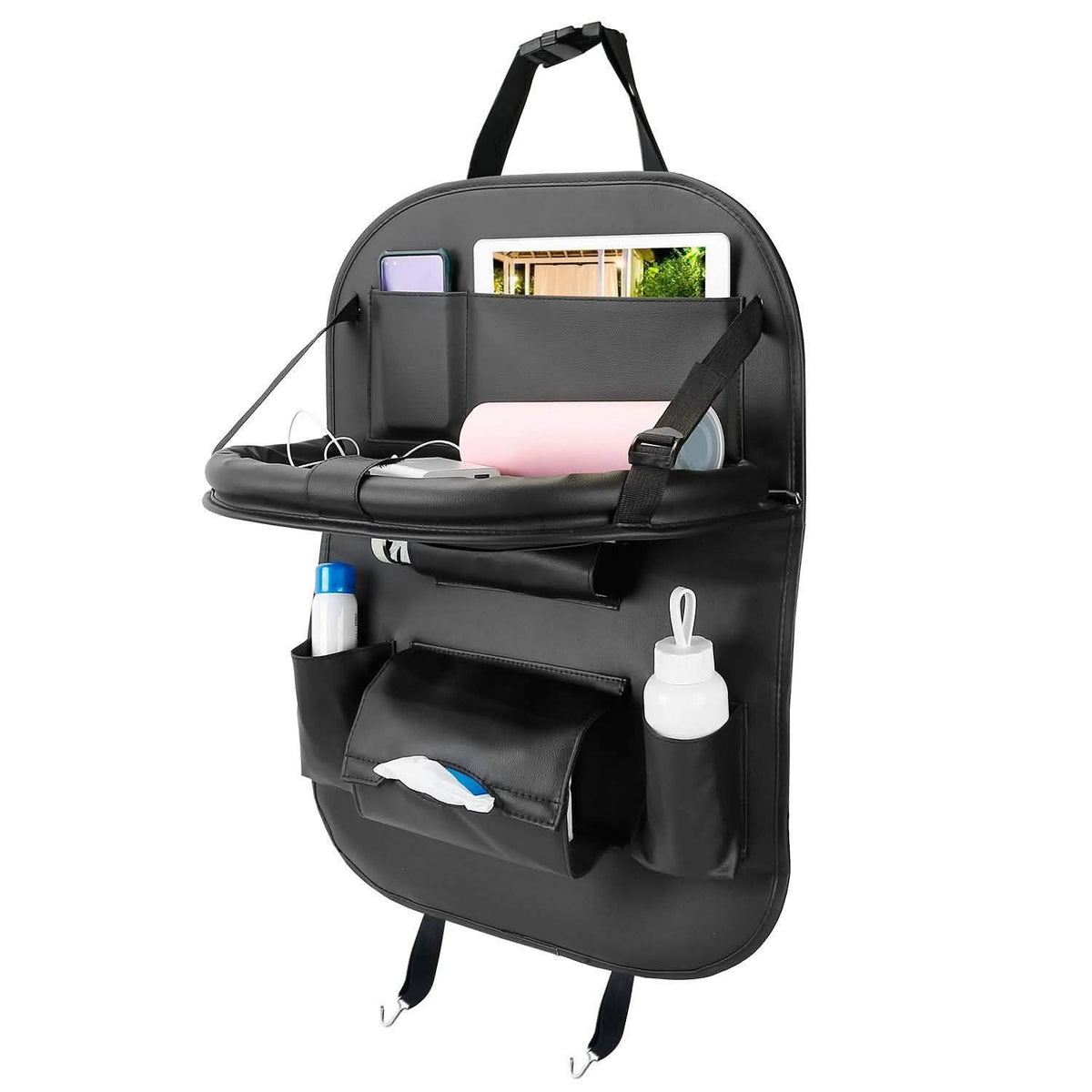 Car Back Seat Organizer with Foldable Table Tray 8 Pockets