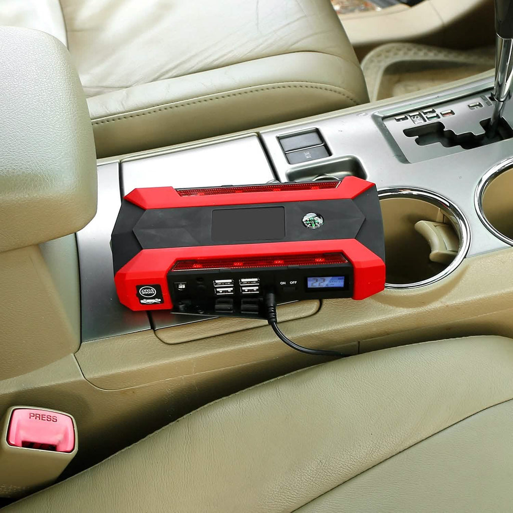 Car Jump Starter Booster with LCD Screen 4 Modes LED Flashlight