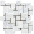 Carrara White Mini Versailles Pattern Mosaic Floor and Wall Tile - Livfloors Collection