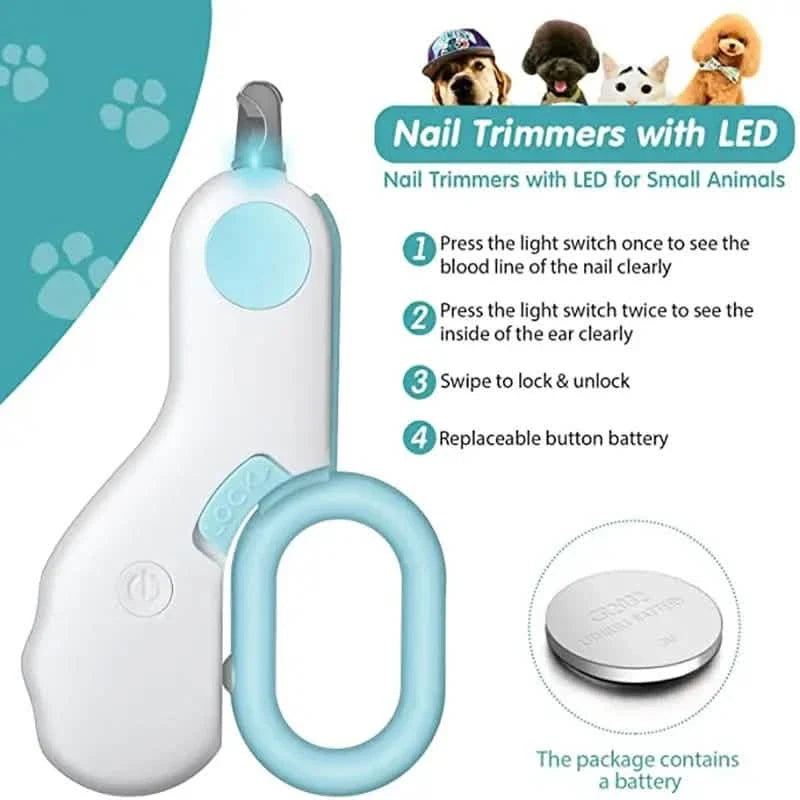 Cat Nail Clipper with LED Light