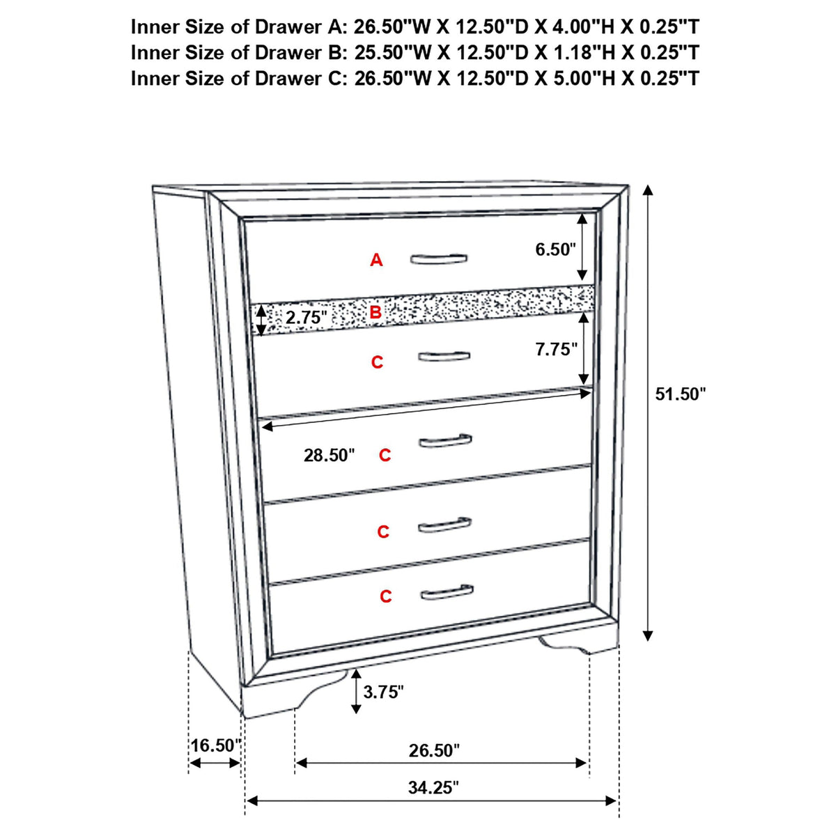 Annie - 6 Drawer Bedroom Chest