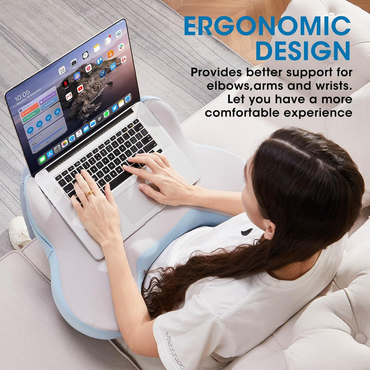 Lap Desk, Lap Desk for Laptop with Cushion, Laptop Desk, Laptop Stand for Bed, Computer Stand Table Workstation for Bed Sofa Couch or Travel