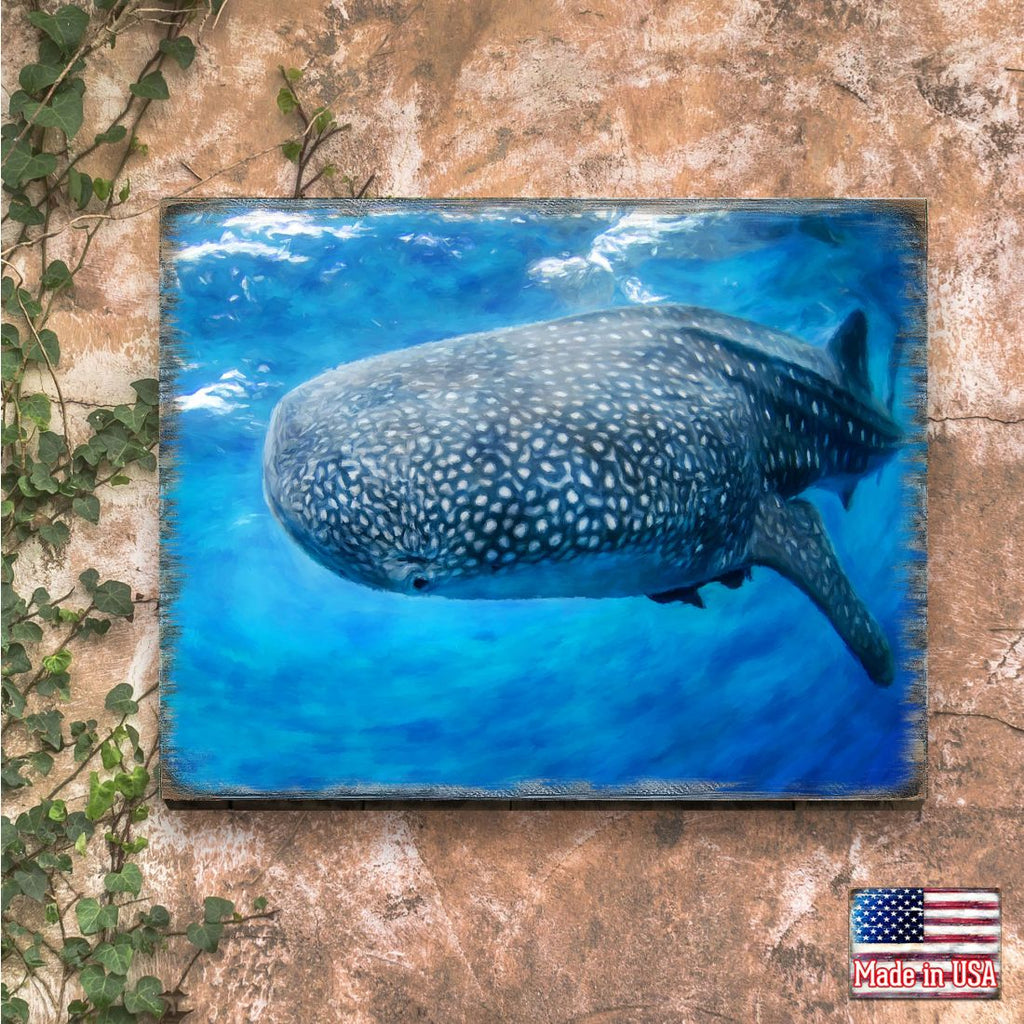 Blue Whale Art Wooden Wall Art by Nature Wonders - Nature Wildlife Decor  - 95401B