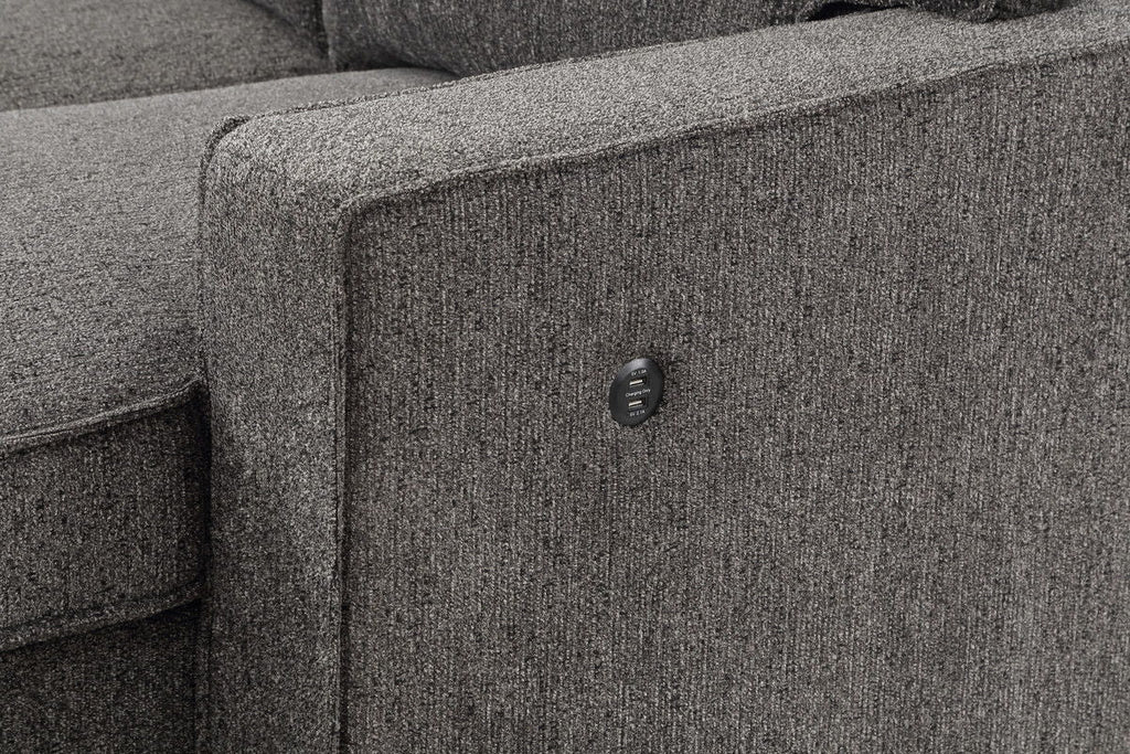 Estelle - Fabric Reversible Sleeper Sectional With Storage Chaise Drop-Down Table 2 Cup Holders And 2 USB Ports