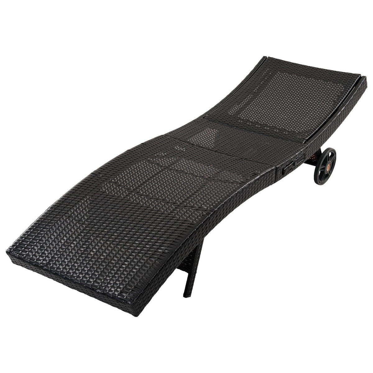K&K 80'' Patio Wicker Chaise Lounge Chairs Set of 2