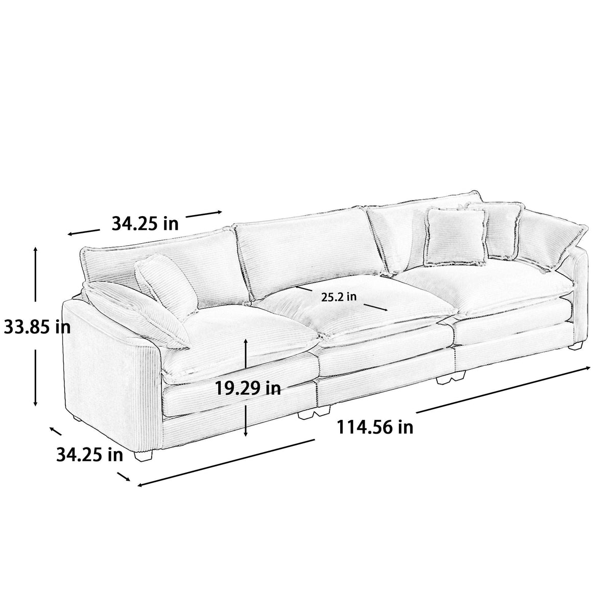 Elegant Oversized Sectional Sofa Set With Deep Seats And Flexible Layout